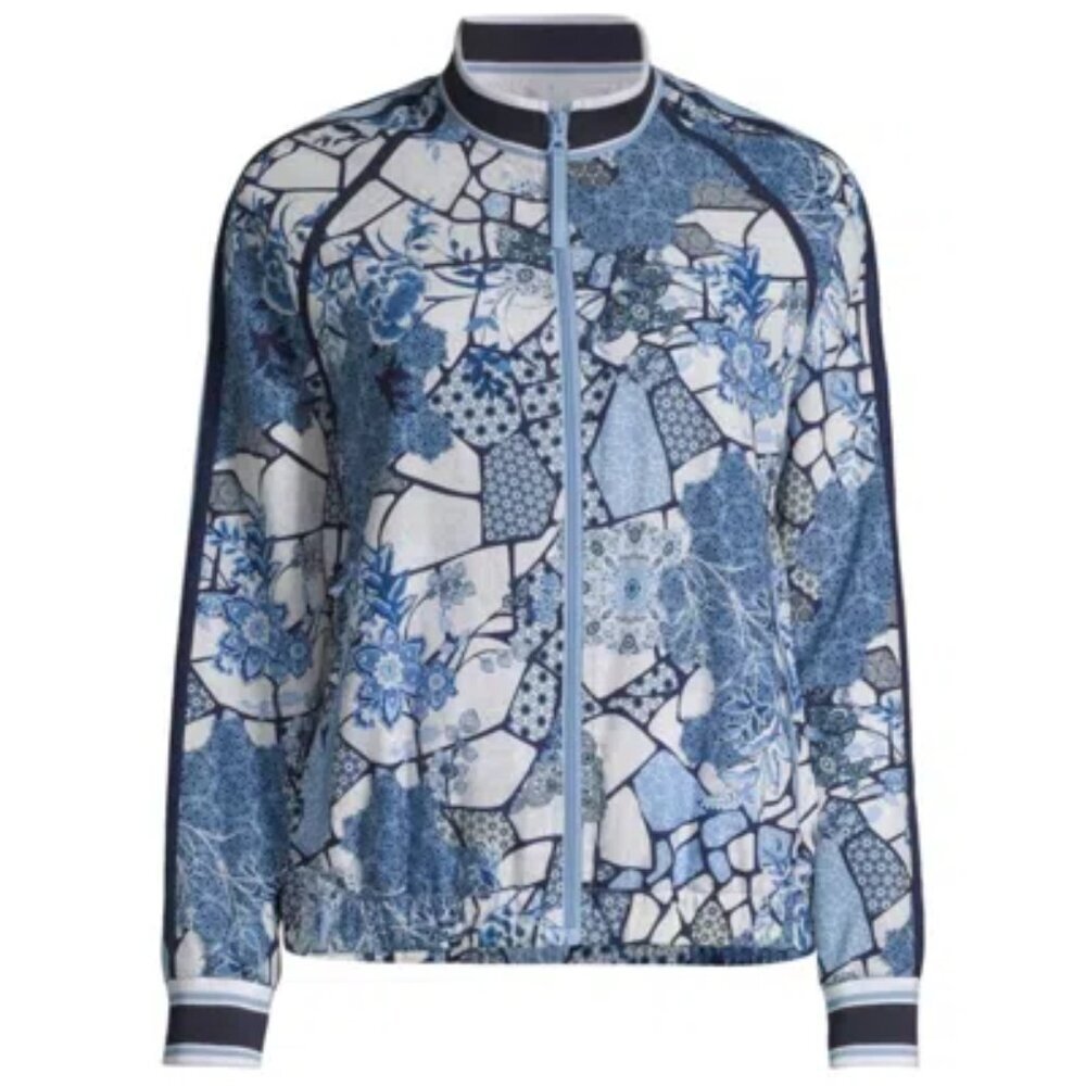 NWT Johnny Was Bee JW Active Sporty Bomber Jacket Moonlight Glow XL